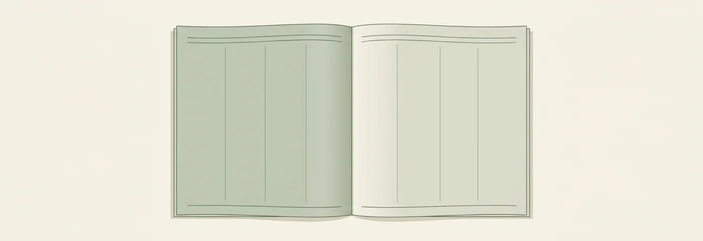 Ilustracja: rozłożona gazeta widziana z góry, obie strony całkowicie puste, bez nagłówków